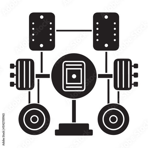 Simplified Diagram of a Vehicle's Drive System Axles, Pedals, and Differential
