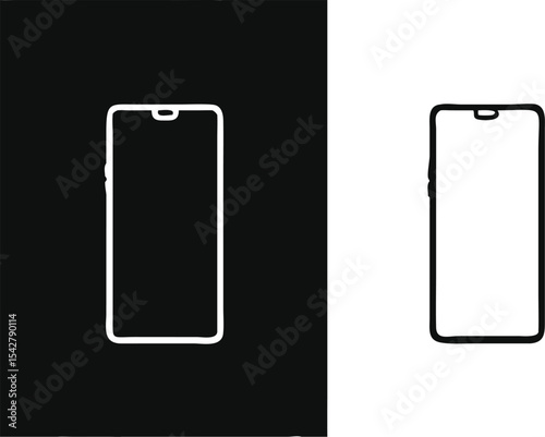 Smartphone mockup. Isolated from white and black backgrounds. with precision detail. android frameless design, vector Illustration