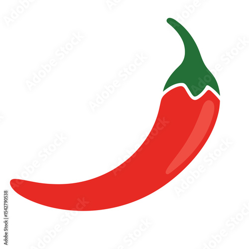 Red Chili Peppers with Green Stems Spicy Red Peppers Illustration Chili Vegetable Graphic Design