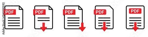Pdf file download icon. The PDF icon. Pdf file download icon vector