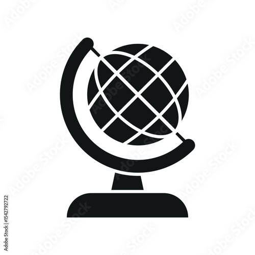 Globe with thick form and classic shape makes a strong and formal education icon.