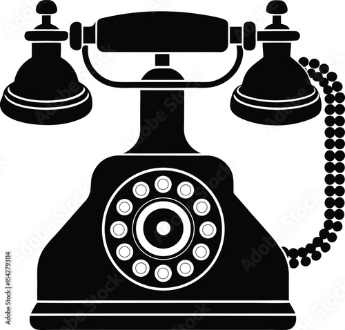 Vintage Rotary Phone Silhouette