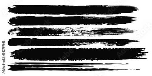 Collection of vector paint bold brush strokes, hand drawn thick grunge lines and rectangle shapes modern grunge modern arts