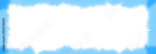 Blue brush texture frame on transparent background with empty space. Abstract blue ice. Abstract splash water, Watercolor style. Procreate Pocket, Digital Art. PNG Image	