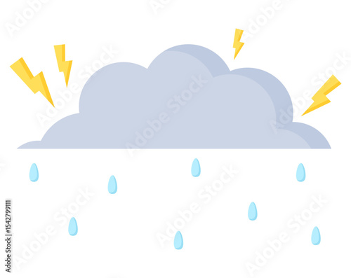 weather forecast rainy day clipart illustration