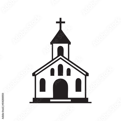 church icon isolated on white