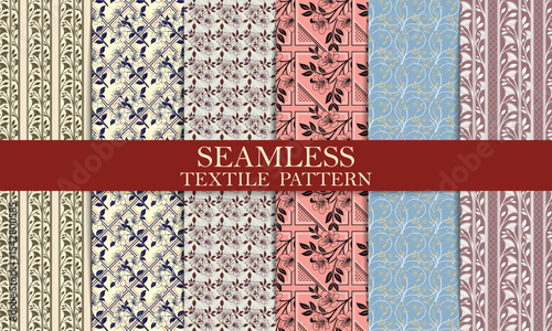 Elegant Seamless Textile Patterns Floral, Geometric & Vintage Designs