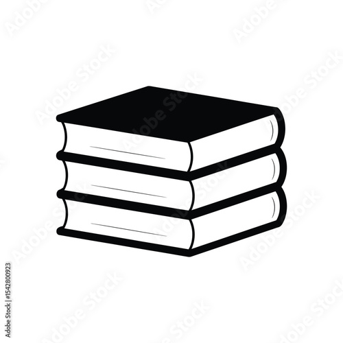 Stacked Books Icon: Education, Learning, Library, and Knowledge Symbol

