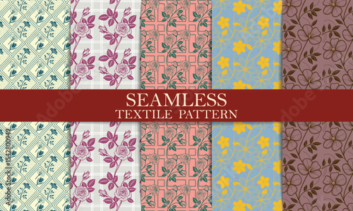 Elegant Seamless Textile Patterns Floral Designs for Fashion and Home Decor