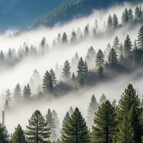 pine trees in the mountains