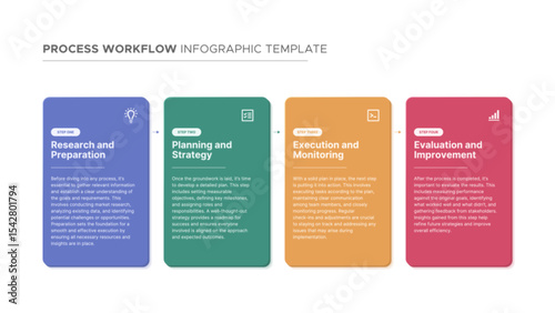 Four 4 Steps Options Business Infographic Modern Design Template	
