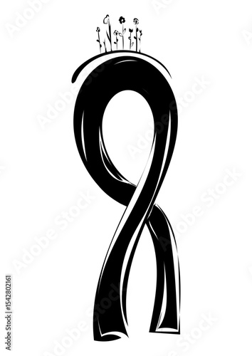 Black morning ribbon