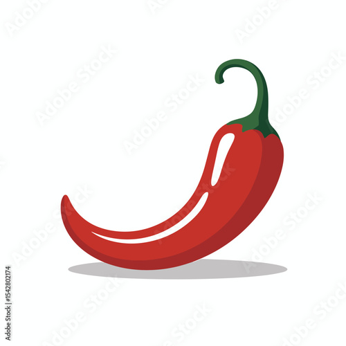 Red Chili Peppers with Green Stems Spicy Red Peppers Illustration Chili Vegetable Graphic Design
