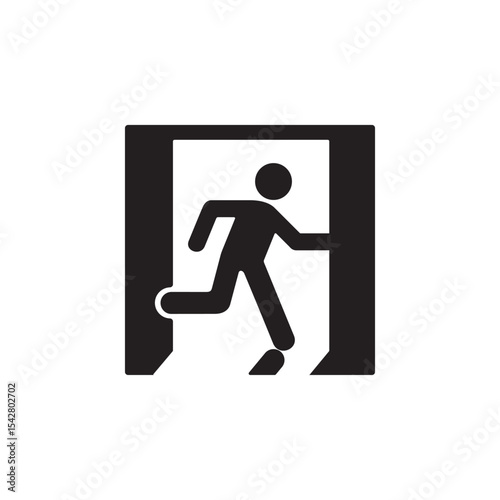 emergency exit right icon symbol sign vector