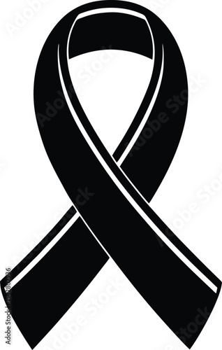 Black Ribbon Icon