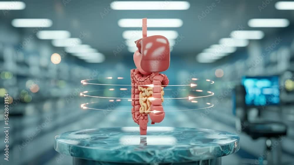 Human digestive system 3 d model animation medical science technology