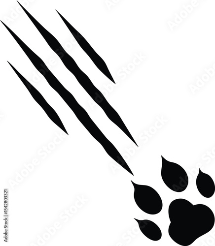 Dog Claws scratches isolated on white background, vector icon Illustration