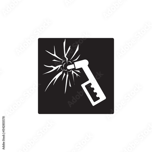 emergency hammer icon symbol sign vector