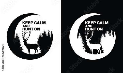Hunting and Deer Graphic Tshirt Design. Use for shirts, mugs, Cards, stickers, etc.