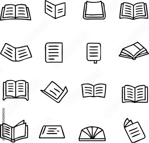 Book icon set in thin line style. book isolated on white background, learning business concept,