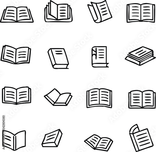 Book icon set in thin line style. book isolated on white background, learning business concept,