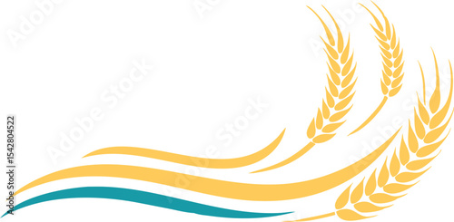 Agriculture wheat vector Illustration design template