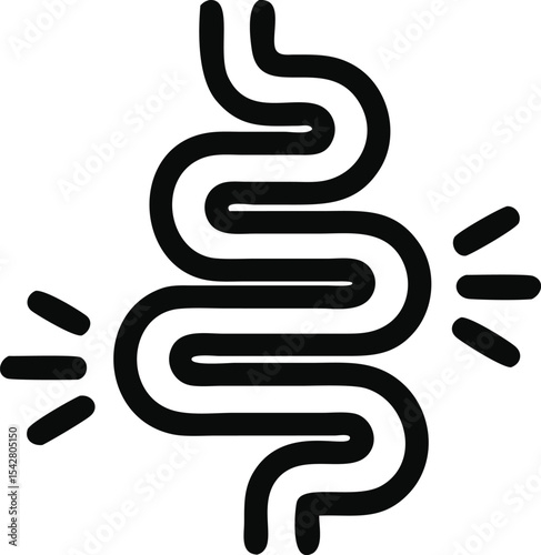 Gut constipation icon. intestine vector illustration isolated on white background. Stomach and digestion business concept.