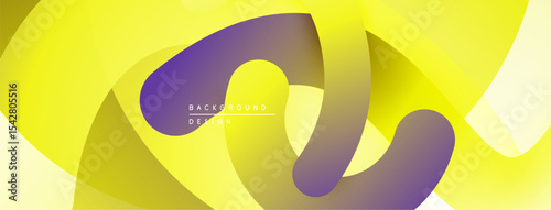 Abstract yellow purple design. Overlapping layers create dynamic visual effect. Modern background suitable for various projects.
