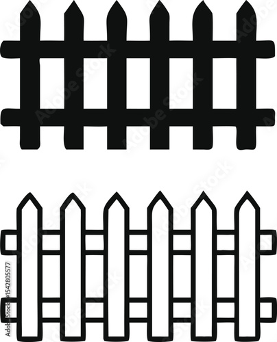 collection of Garden fence wooden icon ,vector