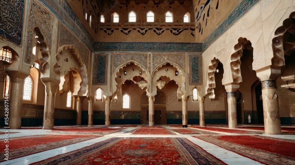 Obraz premium inside mosque prayer area.