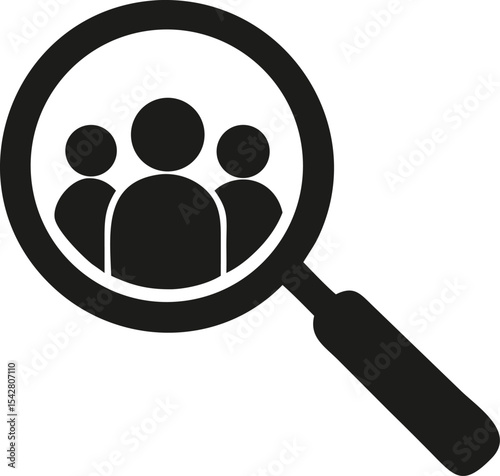 Search job vacancy icon. symbol of finding a job to do business, vector illustration on white isolated background