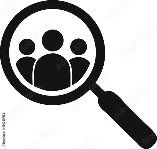 Search job vacancy icon. symbol of finding a job to do business, vector illustration on white isolated background