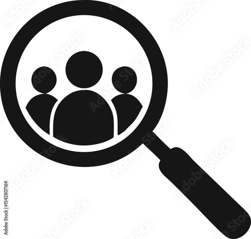 Search job vacancy icon. symbol of finding a job to do business, vector illustration on white isolated background