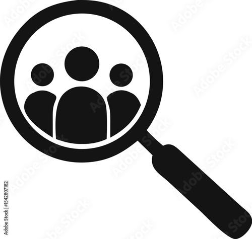 Search job vacancy icon. symbol of finding a job to do business, vector illustration on white isolated background