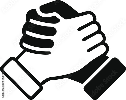 Soul brother handshake icon, thumb clasp handshake or homie handshake isolated on white background, friendship or deal business concept, vector icon for apps and websites