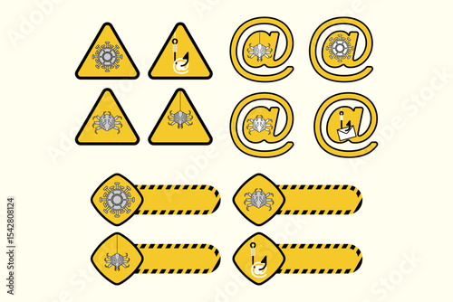 Cybersecurity Threat Icons. Vector Illustration Set. EPS 10.