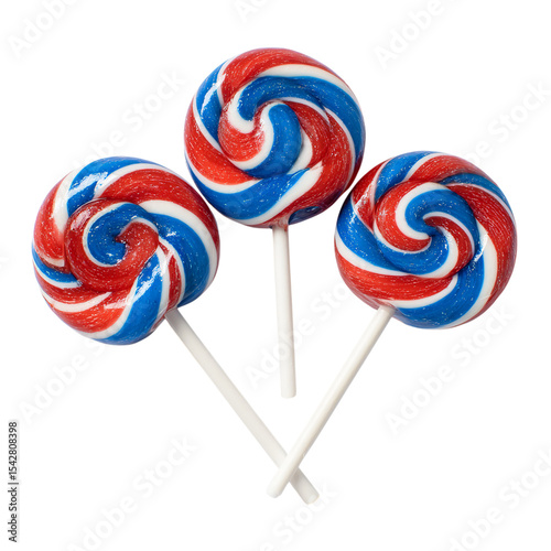 Wallpaper Mural Red white and blue lollipops patriotic candy swirl pops sweet treat confectionery sugary snack on black background on transparent background Torontodigital.ca