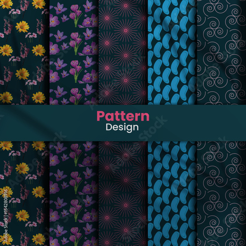 5 different unique pattern design