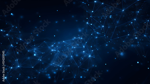 Abstract Blue Glowing Network Connections Background 3