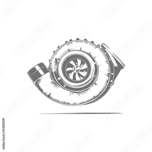 Hand-drawn Turbocharger Illustration