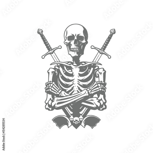 Skeleton with Crossed Swords
