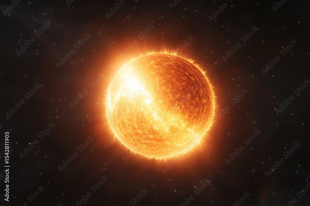 Fototapeta premium Glowing orb in space, fiery crack