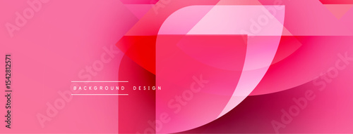 Abstract pink design. Overlapping shapes create dynamic flow, modern aesthetic. Subtle gradients enhance visual interest.