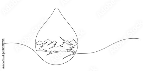 pure water and clean air natural healthy concept line art minimalism