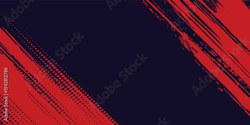 Halftone dots red and blue color pattern gradient grunge texture background. Dot pop art comic sport style arts background modern red grunge