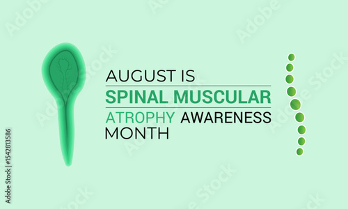 Spinal Muscular Atrophy Awareness Month is Stand Strong for SMA This August banner background design. A concept for healthcare and medicine.  Realistic Ribbon. That s rare neuromuscular disease.