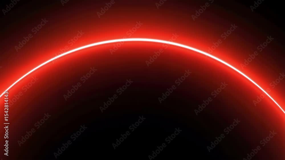 Abstract red light arc with dark background for technology concept and design.