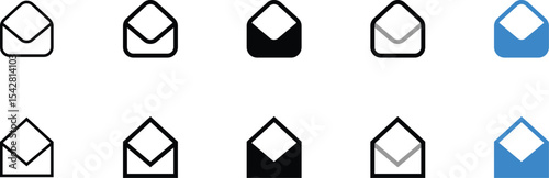 Set of Email Envelope Icons in Various Colors