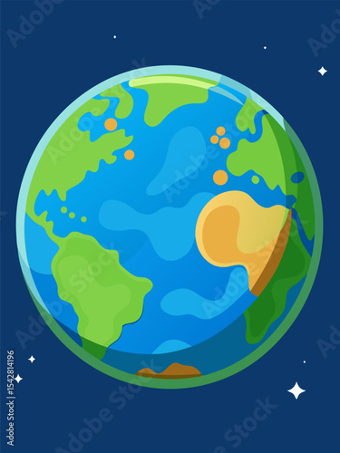 Vibrant Earth. A Colorful Illustration of Our Planet