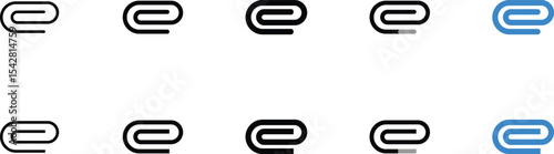 Vector Illustration of Different Colored Paperclips